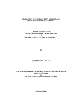 Read online Simulation of a mobile agent middleware for wireless sensor networks - SÜLEYMAN ÖZARSLAN file in ePub